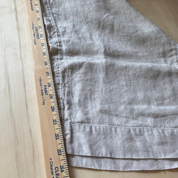 J.Crew Beige with White Stripe Pull on Draw String Linen Pants with pockets - Picture 8 of 10